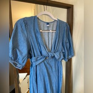 Fit & Flare Twist-Front Maxi Dress for Women